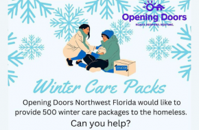 Escambia County, Opening Doors Northwest Florida Collecting Winter Care Packages