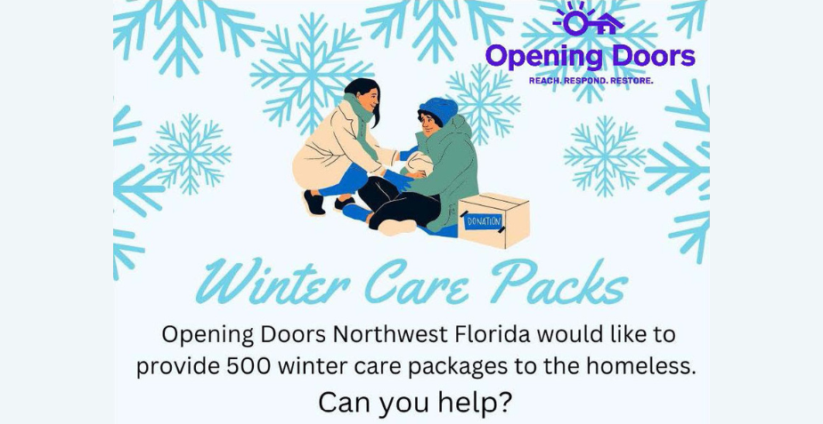 Escambia County, Opening Doors Northwest Florida Collecting Winter Care Packages