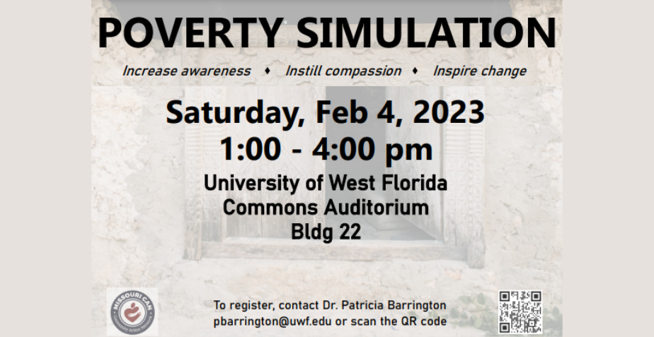 Join the Poverty Simulation on February 4, 2023 at the University of West Florida
